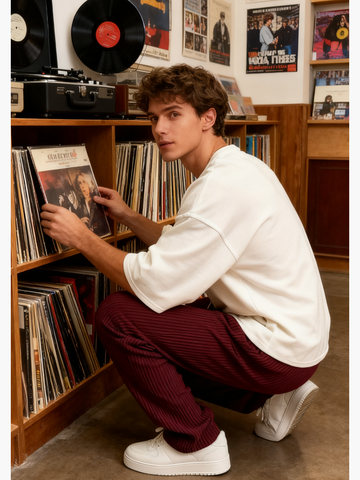 Ribbed Tube Leg Trousers