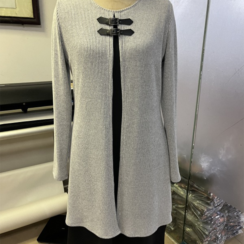 Women's Faux Two-Piece A-Line Knee-Length Dress